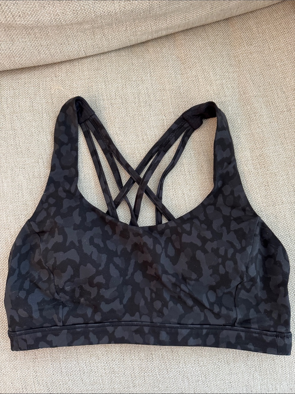 Lululemon Black Leopard Energy Bra
